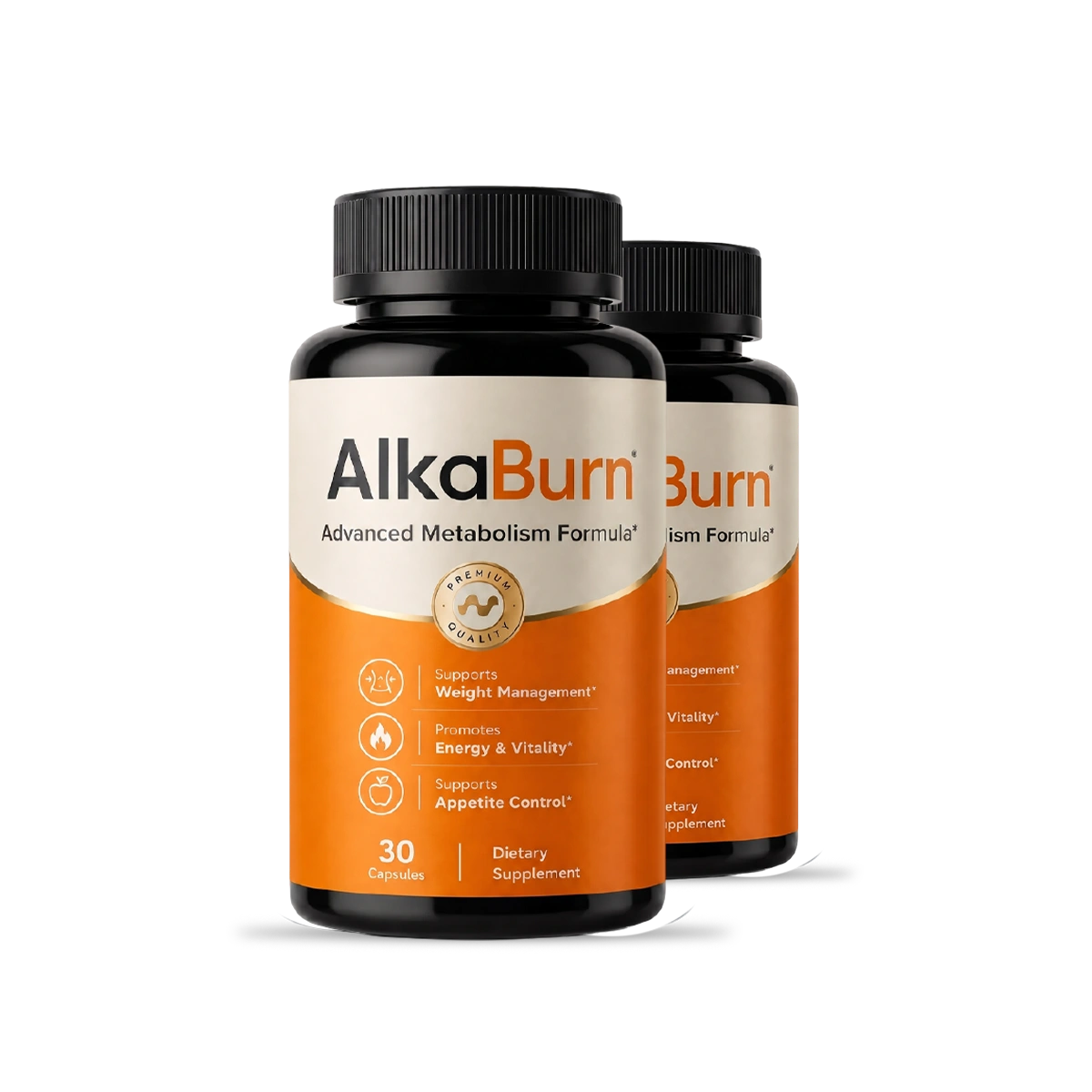 AlkaBurn 2 bottle package for men's vitality and performance support